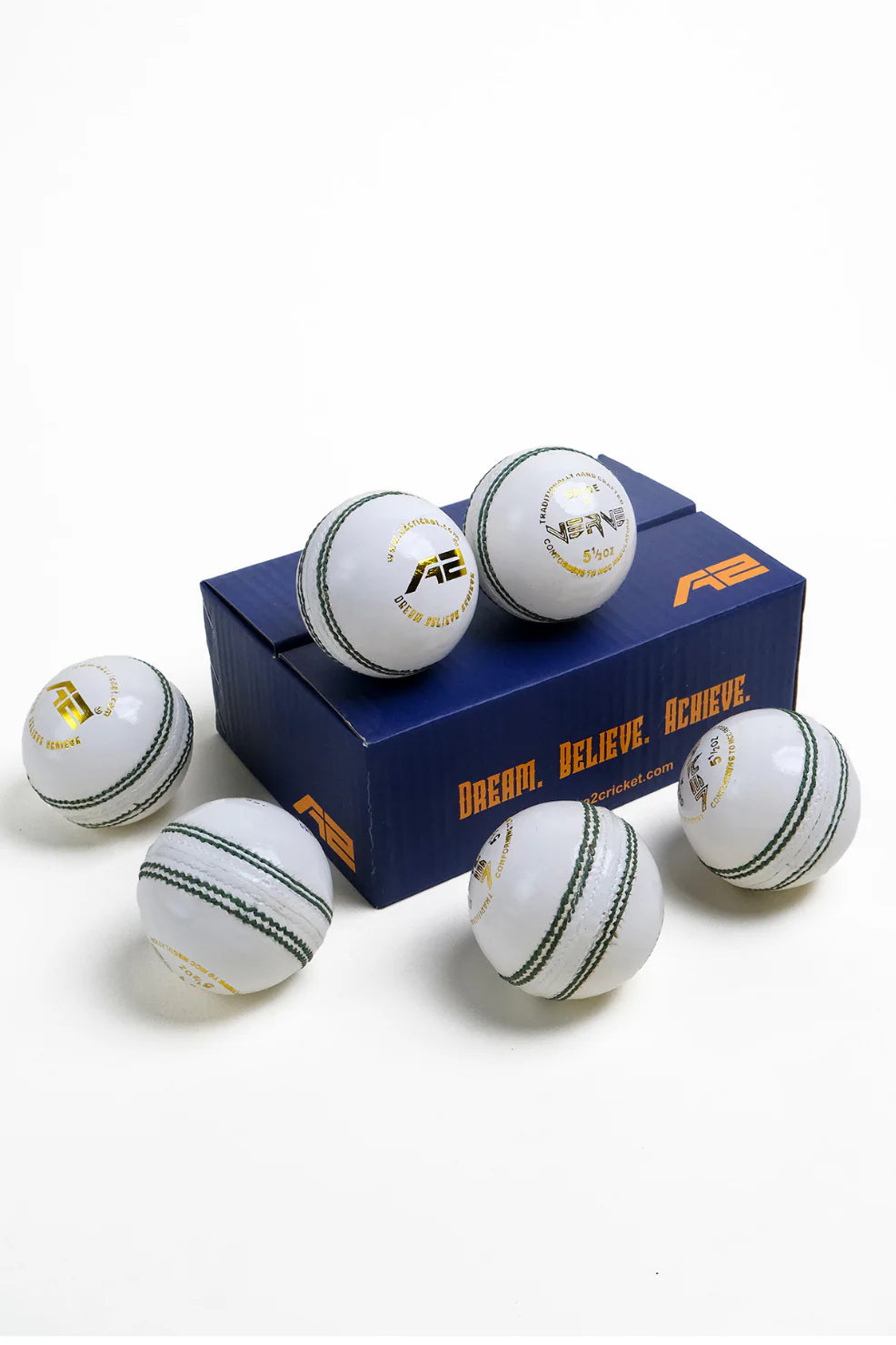 Cricket Leather Balls -  White (50 overs )(pack of 6)